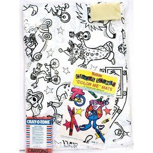 Watkins CIRCUS SCENE reusable Color Me Mats Crayons & Wiper Easter basket filler